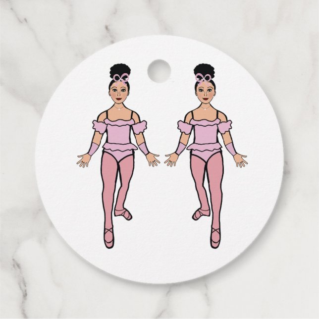 Favoritmärkord för Ballerina Circle #2 Gåvor Etiketter (Baksida)