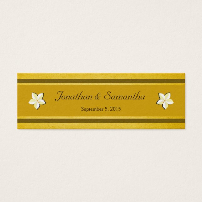 Favoritmärkord för Blommigt i Rustic Guld Bröllop Litet Visitkort (Framsidan)