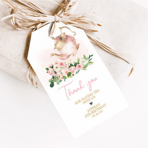 Favoritmärkord för blommigt Te Garden-Födelsedagsf Presentetikett