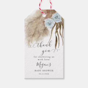 Favoritmärkord för Boho Blue Pampas Grass Baby S Presentetikett