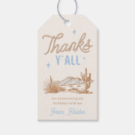 Favoritmärkord för Cowboy Birthday Presentetikett
