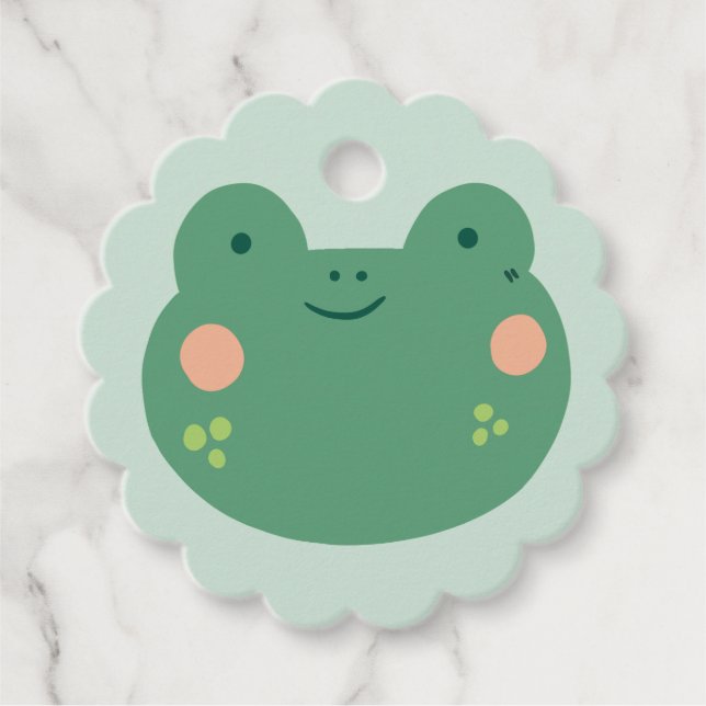 Favoritmärkord för Cute Frog Gåvor Etiketter (Framsida)