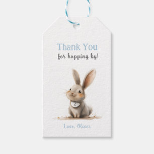 Favoritmärkord för Cute Tack Bunny Birthday Presentetikett