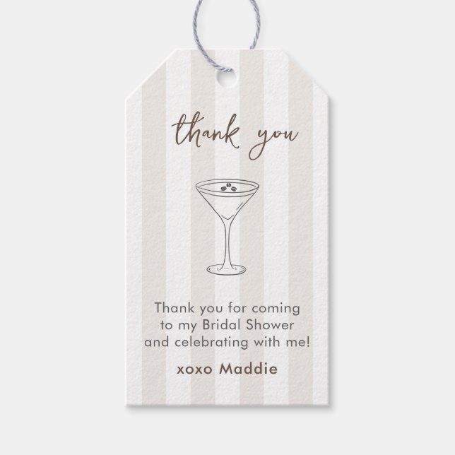 Favoritmärkord för Espresso Martini Doodle-Möhippa Presentetikett (Framsidan)