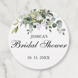 Favoritmärkord för Eucalyptus Watercolor Möhippa Gåvor Etiketter