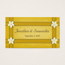 Favoritmärkord för Guld Blommigt-bröllopsfavoriter Visitkort