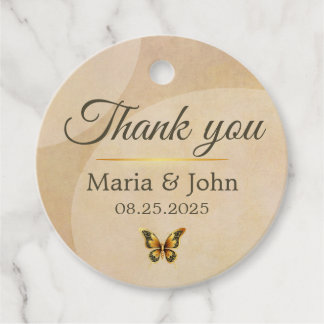 Favoritmärkord för guldfjärilar gåvor etiketter