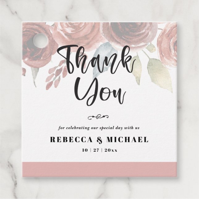 Favoritmärkord för kvadratisk Tack Gåvor Etiketter (Framsida)