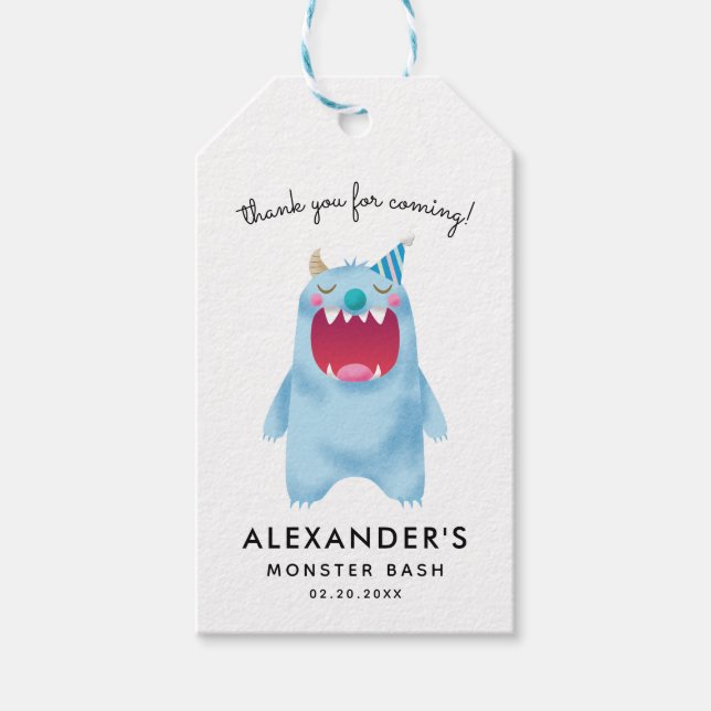 Favoritmärkord för Monster Bash-Födelsedagsfest Presentetikett (Framsidan)