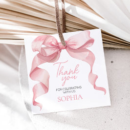 Favoritmärkord för rosa Födelsedagsfest på textrut Gåvor Etiketter