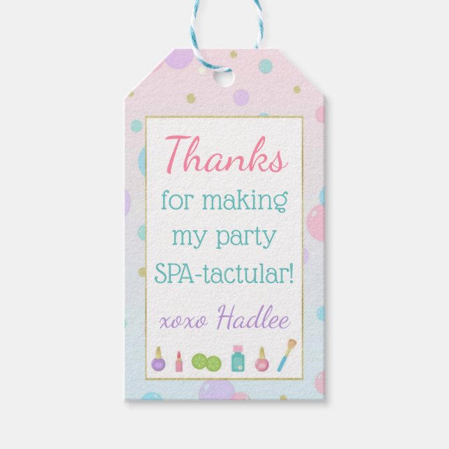 Favoritmärkord för Spa-Födelsedagsfest Presentetikett (Framsidan)