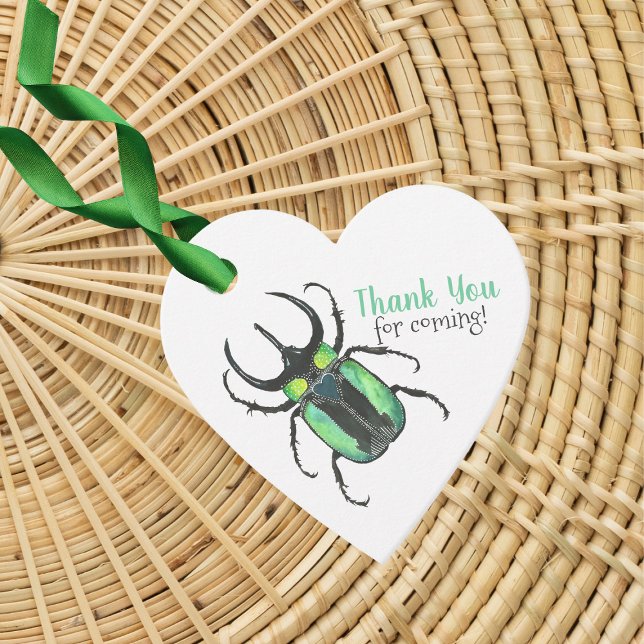 Favoritmärkord för Tack i Beetles kärlek Gåvor Etiketter (Love Bug Party Favor Tag)
