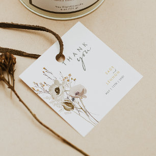 Favoritmärkord för Whimsical Wildblomma-Tacken Gåvor Etiketter