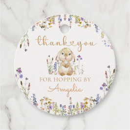 Favoritmärkord för WildblomBunny Rabbit Birthday Gåvor Etiketter