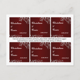 Favoritmärkord Mörk Maroon Grått Swirls Red White Vykort