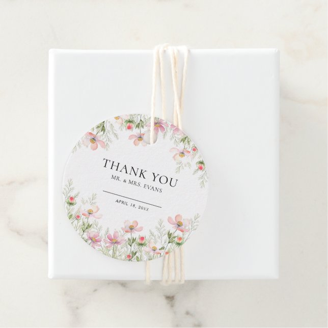 Favoritmärkord Wildblomma Bröllop. Gåvor Etiketter (På plats)