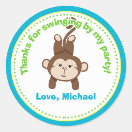 Favoritmarkörer för Födelsedagsfest i apa Runt Klistermärke