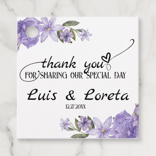 FavoritMärkre för skriptbröllop Gåvor Etiketter (Framsida)