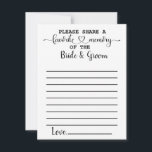 Favoritminne för kort för Bride Groom-rådgivning<br><div class="desc">det bästa minnet av bruden och brudgummen i dessa minimalistiska rådgivningskort.</div>