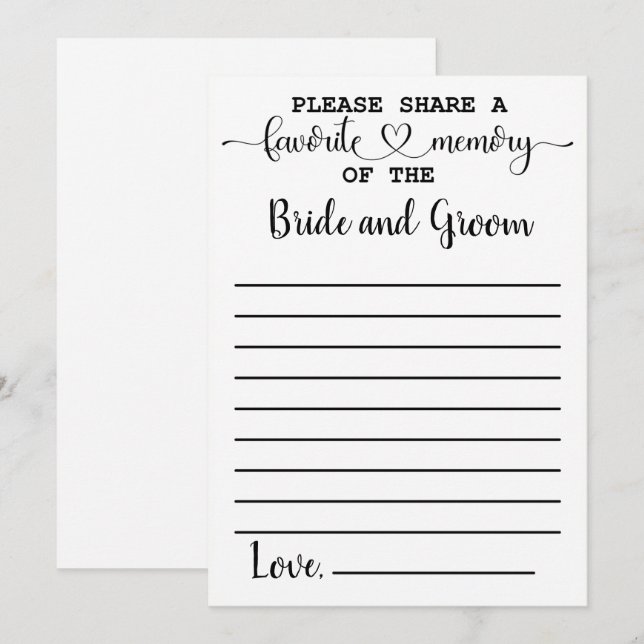 Favoritminne för kortet för grundstomme inbjudningar (Fram/baksida)