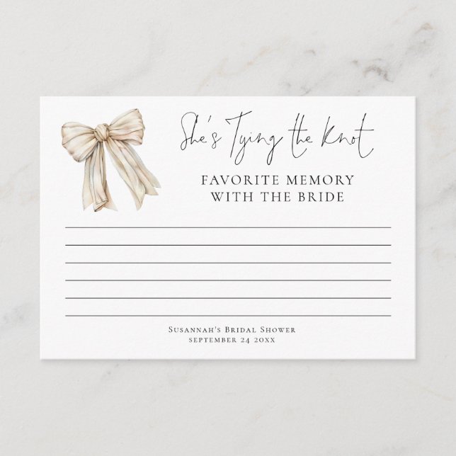 Favoritminne med Möhippan Bride Cream Bow Kort (Framsida)