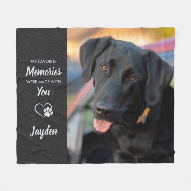 Favoritminnen Pet Loss Hund älskare Pet Memorial Fleecefilt (Framsidan (Horisontell))