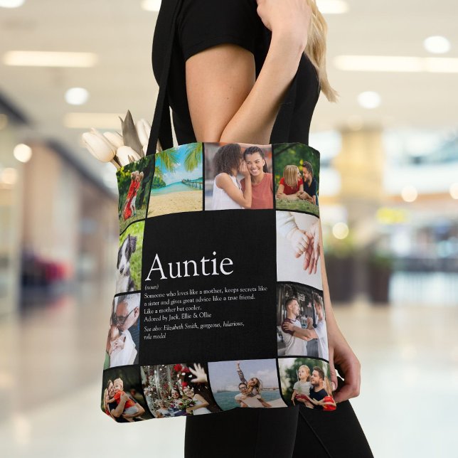 Favoritmoster Moster Definition 12 Fotokollage Tygkasse (Favorite Aunt Auntie Definition 12 Photo Collage Tote Bag)