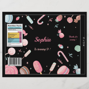 Favoritpålägg för chip Bag Candyland Wrapper Party Reklamblad