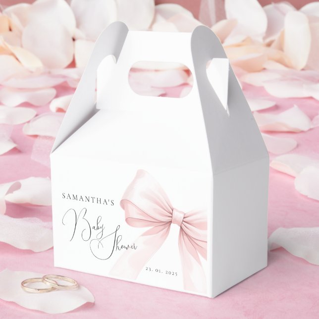 Favoritpåsar i Coquette Rosa Bow Baby Shower Presentaskar (Bröllop)