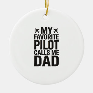 Favoritpiloten kallar mig pappa vintageflygplanssk julgransprydnad keramik