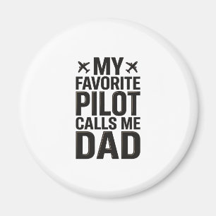 Favoritpiloten kallar mig pappa vintageflygplanssk magnet