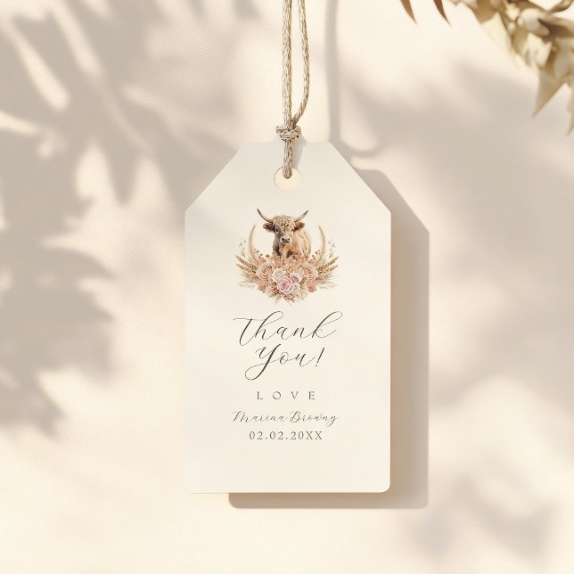 Favoritpresent till Highland Cow-babyfestens etike Presentetikett (Skapare uppladdad)