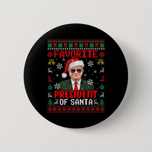 Favoritpresident i Santa Julafton, Trump Proud Won Knapp (Framsida)