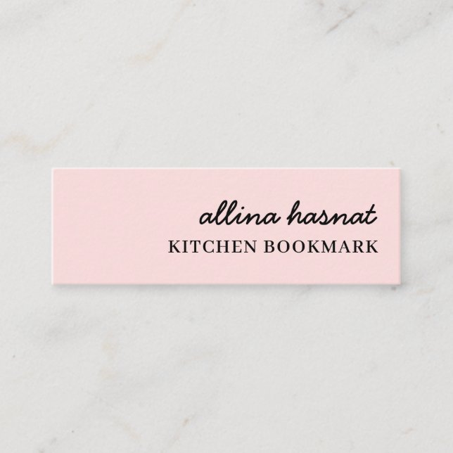 Favoritrecept Rosa Mini Bokmärke Design Visitkort (Framsida)
