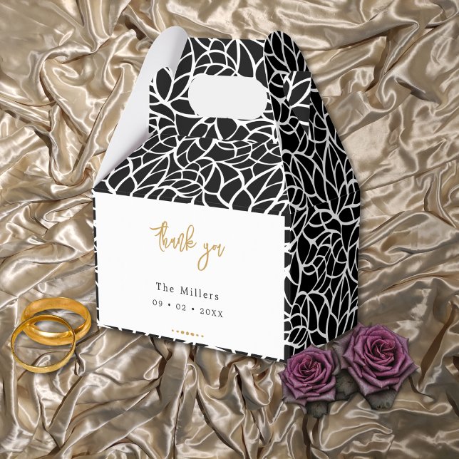 Favoritruta för abstrakt Mönster Presentaskar (Abstract Leaf Pattern Favor Box)