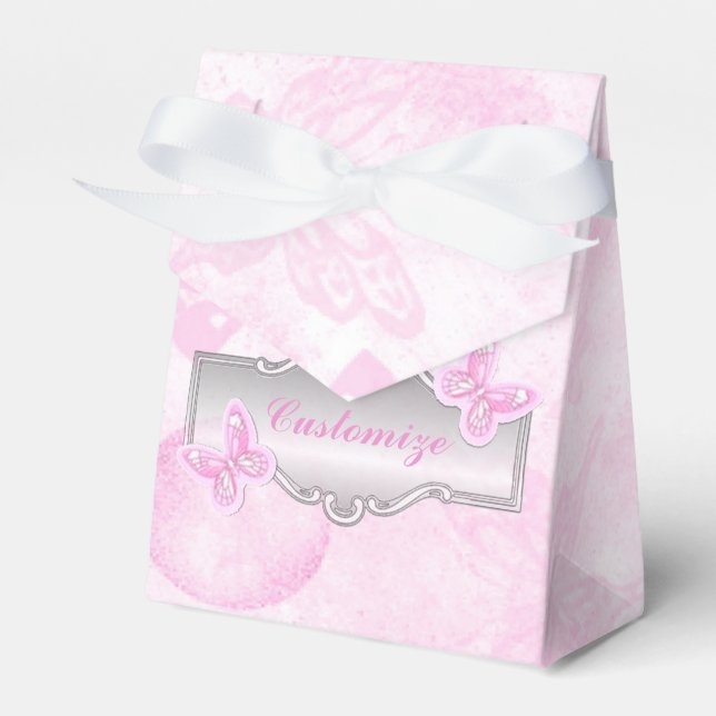 Favoritruta för baby Rosa Butterflies & Balloor Presentaskar (Framsidan Sidan)