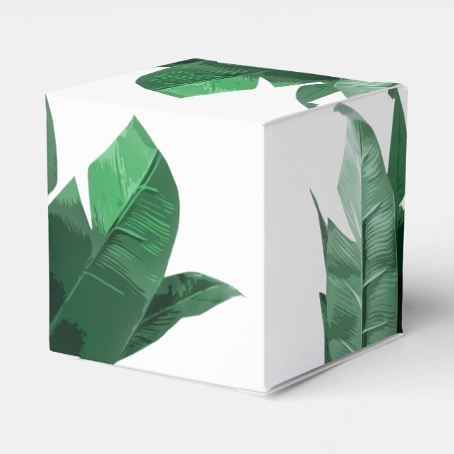 Favoritruta för Banana Leaf Print Square Presentaskar (Baksidan Sidan)
