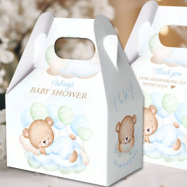 Favoritruta för Bear Baby Shower-Grönt för Boy Blu Presentaskar