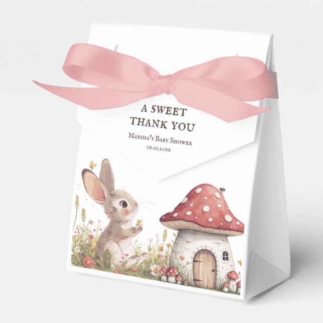 Favoritruta för bebisdusch för vattenfärgsbunny presentaskar (Framsidan Sidan)