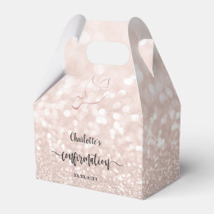 Favoritruta för bekräftelse av faux rosa glitter presentaskar