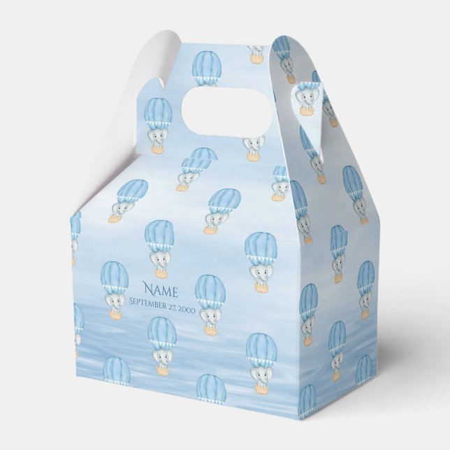 Favoritruta för blå elefant-Luftballong Presentaskar (Framsidan Sidan)