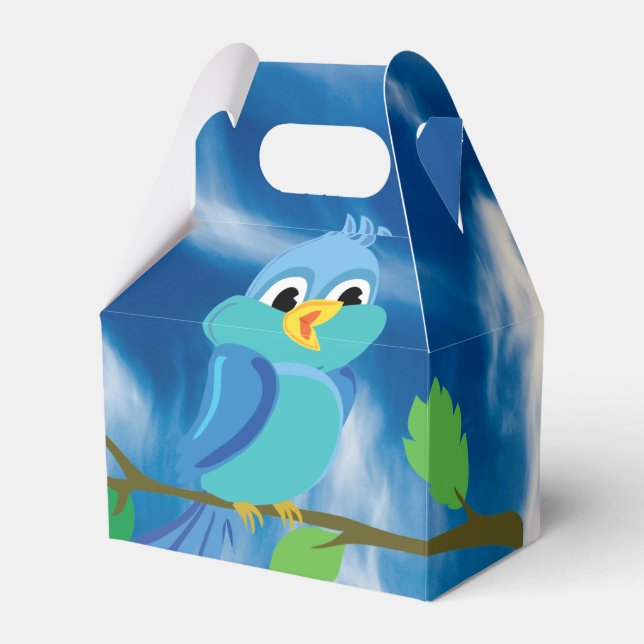 Favoritruta för blå fåglar presentaskar (Framsidan Sidan)