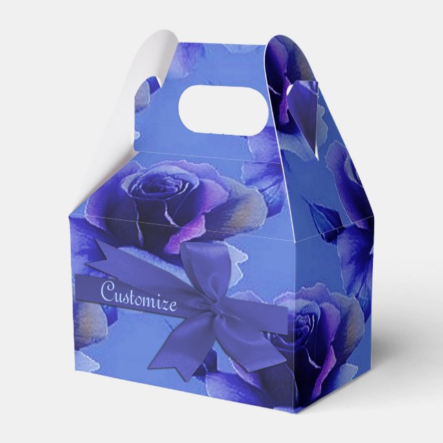 Favoritruta för blått Ro-Blommönster Presentaskar (Framsidan Sidan)