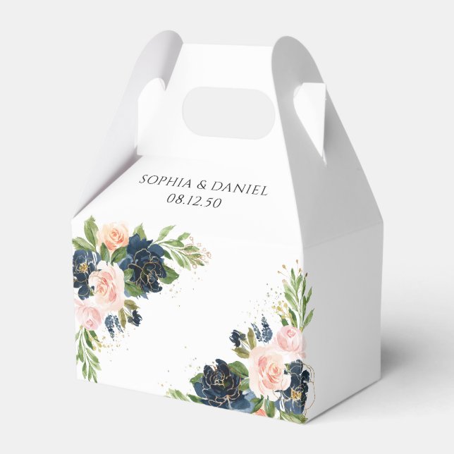 Favoritruta för Blommigt för marin och  Rosa Presentaskar (Framsidan Sidan)