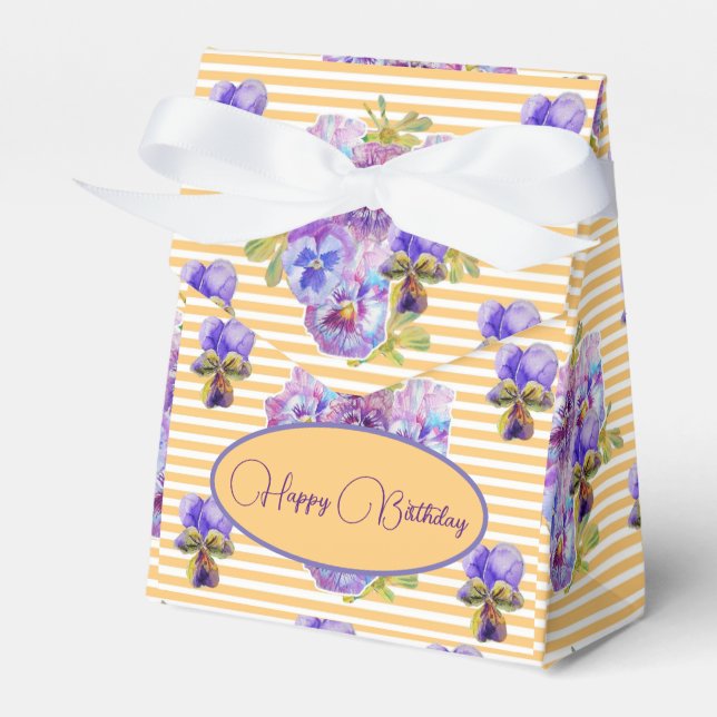 Favoritruta för Blommigt för Rand i Gult shabby ch Presentaskar (Framsidan Sidan)