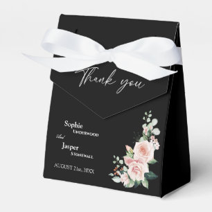 Favoritruta för Blommigt, svart Bröllop-Tack Presentaskar