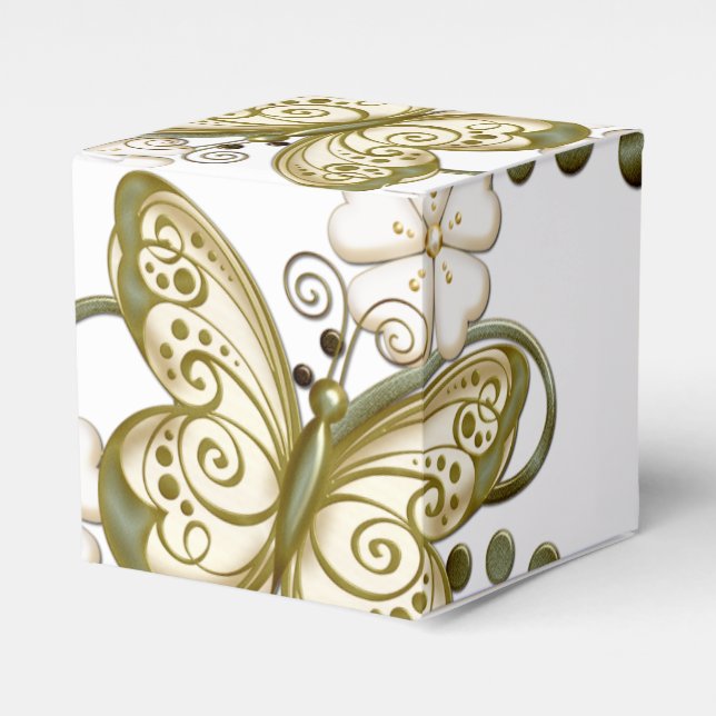 Favoritruta för Blommigten Guld Butterflies Presentaskar (Framsidan Sidan)