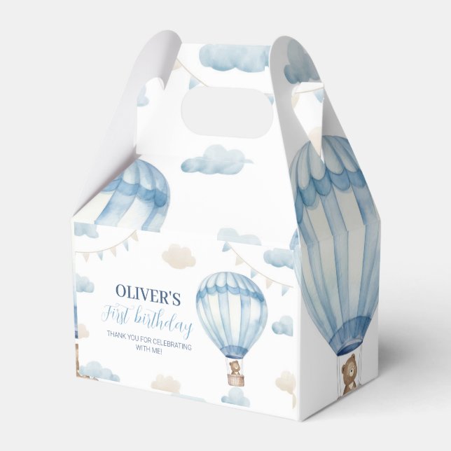 Favoritruta för Blue Brown-Nalle på födelsedagen Presentaskar (Framsidan Sidan)