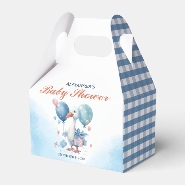 Favoritruta för Blue Stork Baby Shower Presentaskar (Framsidan Sidan)