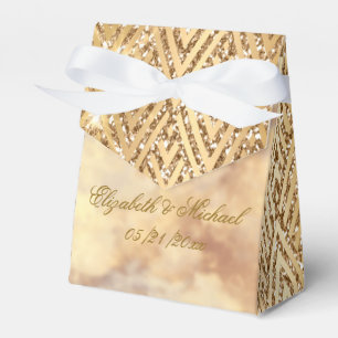 Favoritruta för Bröllop Monogram Faux Guld Presentaskar